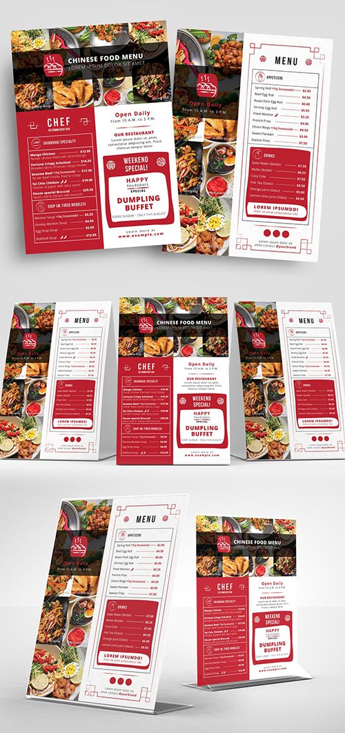 Red and White Takeout Menu Layout 330835512
