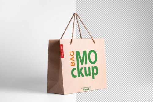 Paper shopping bag mockup