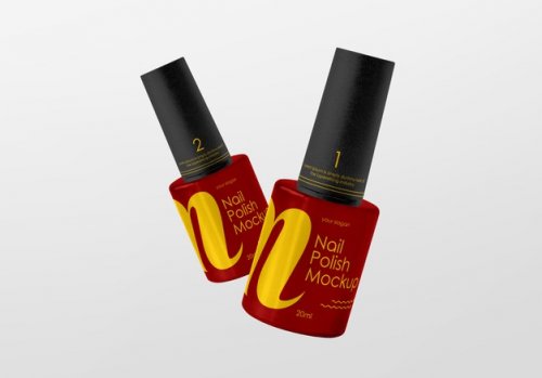 Nail polish bottles mockup