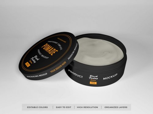 Realistic round box packaging mockup