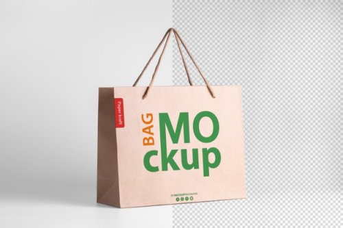 Paper shopping bag mockup