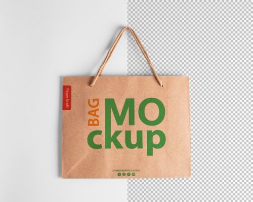 Paper shopping bag mockup