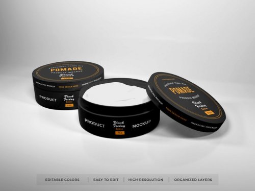 Realistic round box packaging mockup