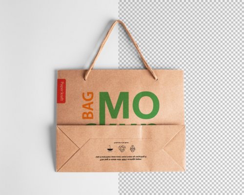 Paper shopping bag mockup