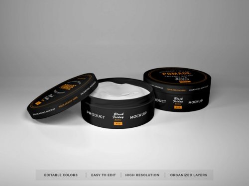 Realistic round box packaging mockup