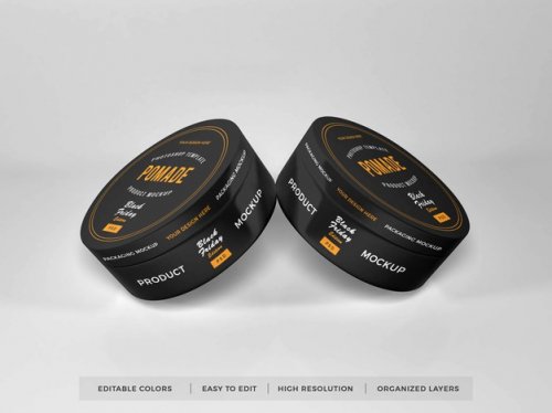 Realistic round box packaging mockup