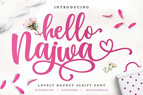 Hello Najwa - Modern Script Font