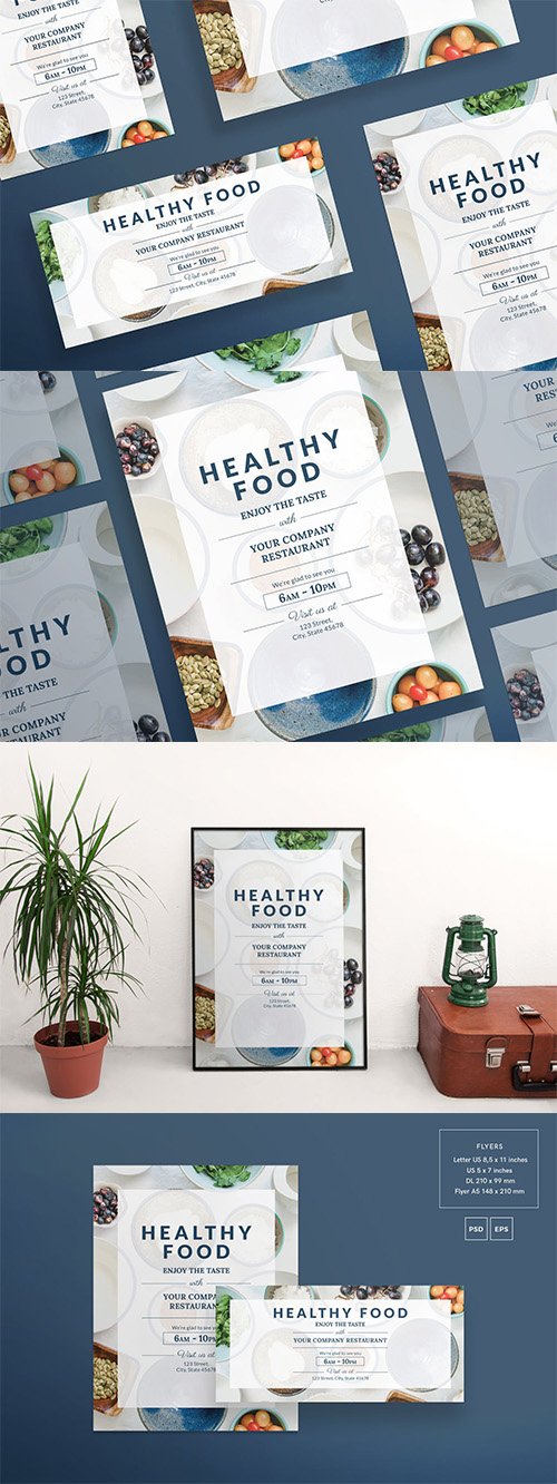Healthy Food Flyer and Poster Template
