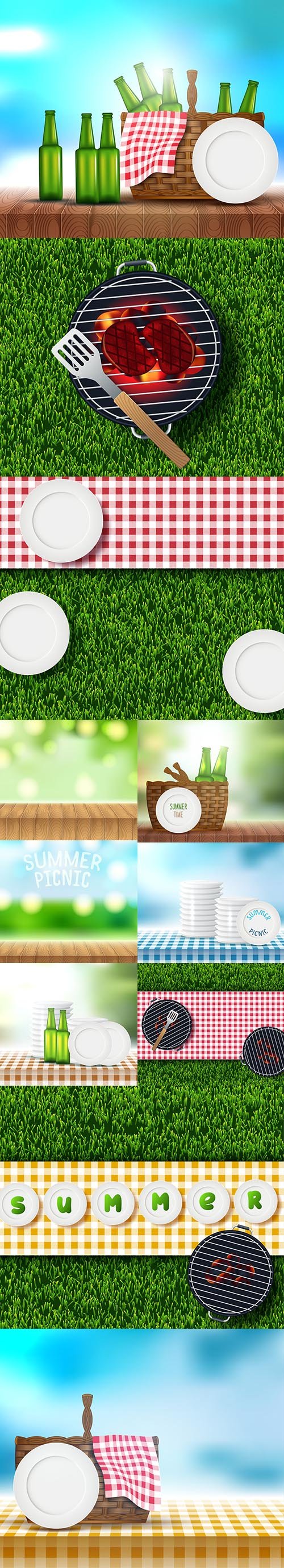 Pack of Summer Picnic Design Backgrounds
