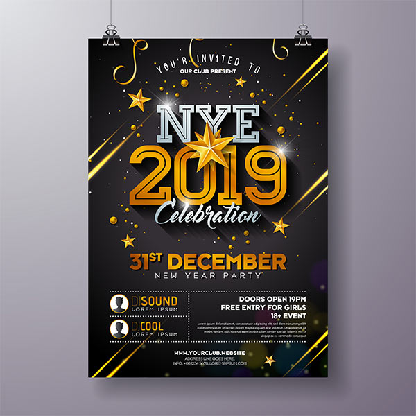 2020 New Year Party Celebration Poster Template