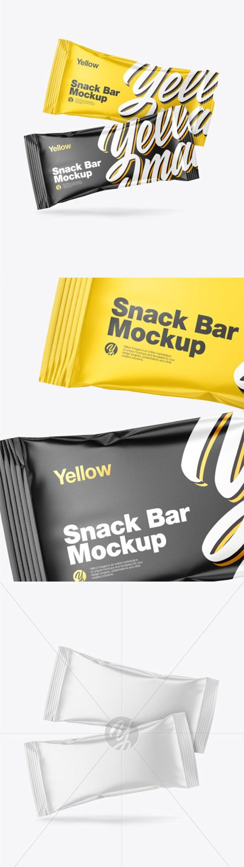 Two Glossy Snack Packages Mockup 65007