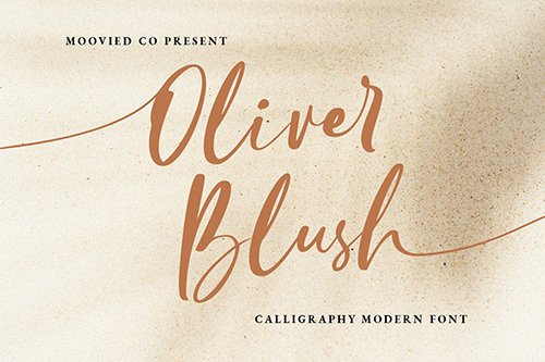 Oliver Blush Calligraphy Modern Wedding Font