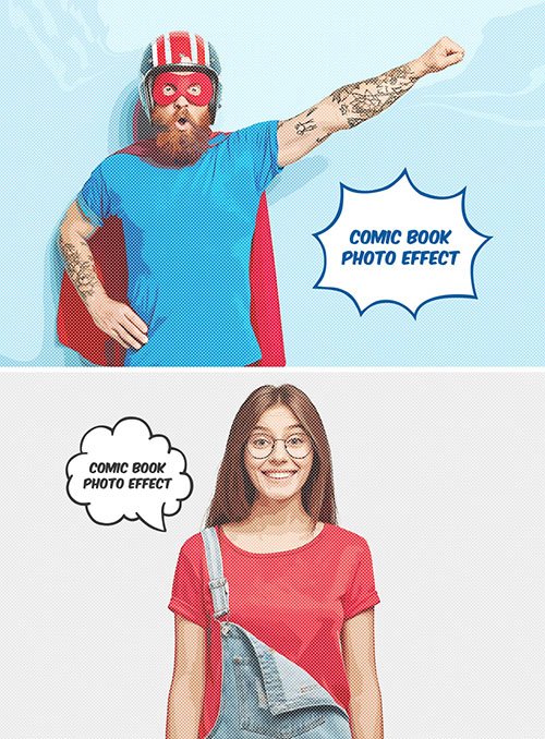 Comic Book Photo Effect Mockup 383106880