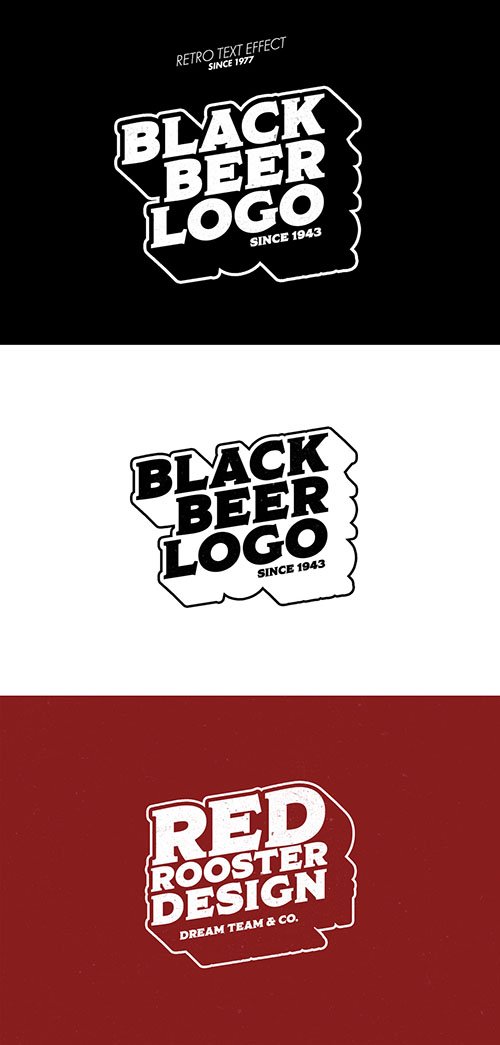 Black Outlined Logo Design Text Effect Mockup