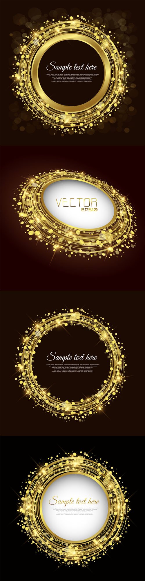 Gold Round Frames - Vector Clipart