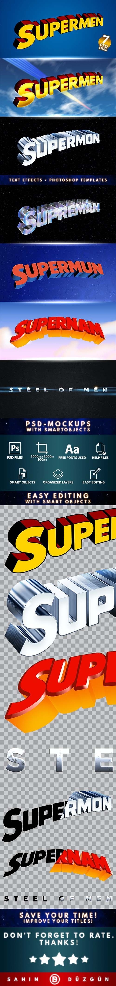 SUPERMEN | Text-Effects/Mockups | Template-Package