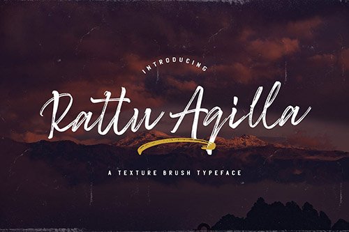 Rattu Aqilla - Textured Brush Font
