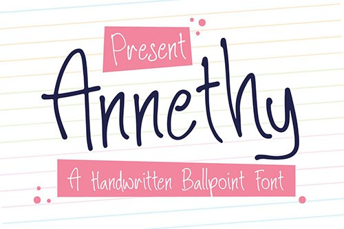 Annethy - A Handwritten Ballpoint Font