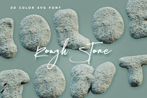 Rough Stone - 3D Color SVG Font