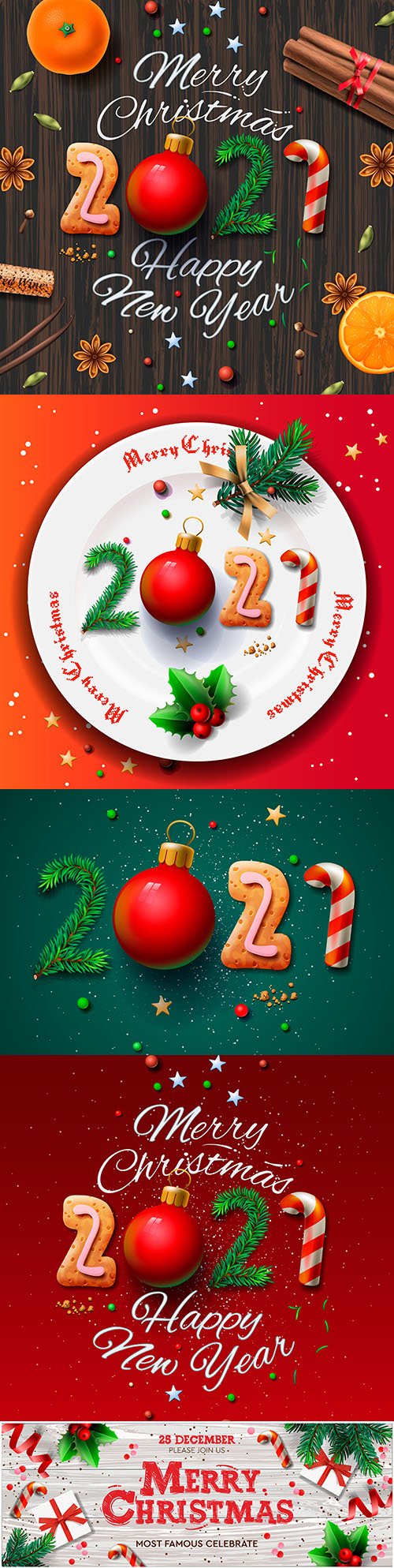 Greeting card for Christmas and New Year 2021