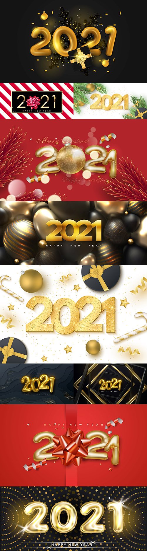2021 New Year's illustrations Festive design inscription 3