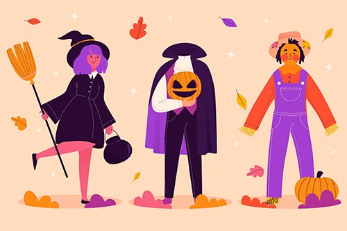 Hand-Drawn halloween character collection