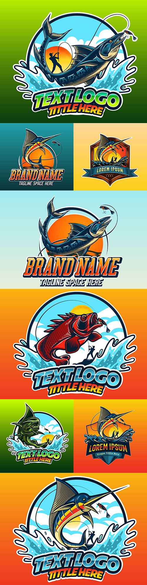 Fishing logo brand name company corporate design