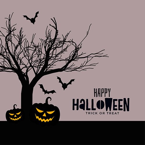 Happy halloween scary spooky card design