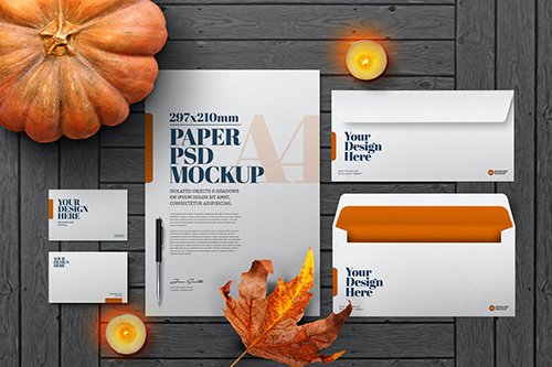 Halloween Autumn Stationery Mockup