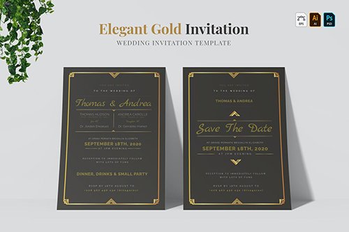 Elegant Gold | Wedding Invitation