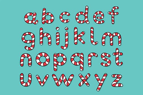 Candy cane christmas alphabet