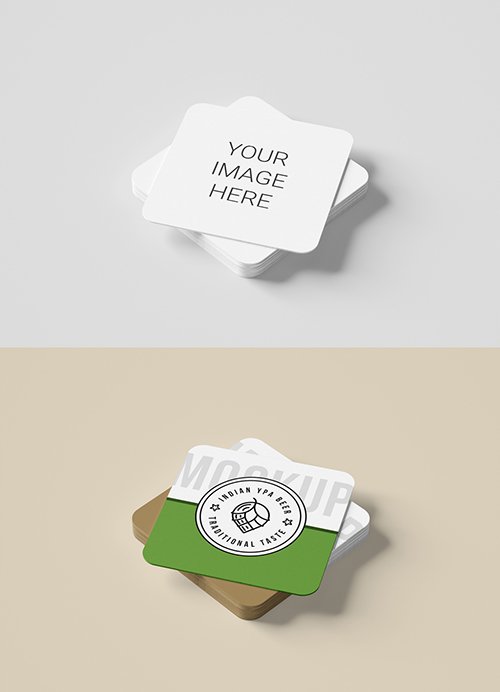Stacked Drink Coasters Mockup 332732004