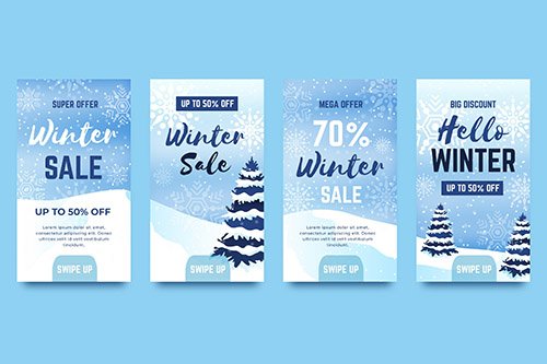 Winter sale instagram stories collection