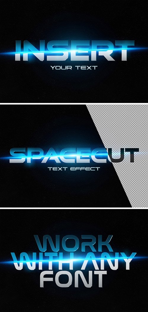 Blue 3D Text Effect Mockup 332485455