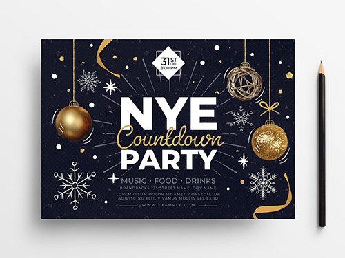 New Year's Eve Party Flyer Layout 299565974