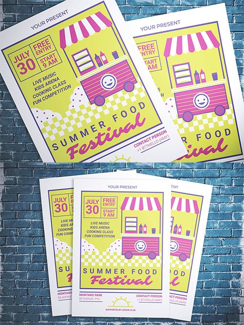 Summer Food Festival PSD and AI Flyer