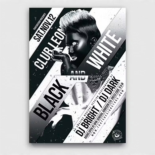 Black and White Party Flyer Template