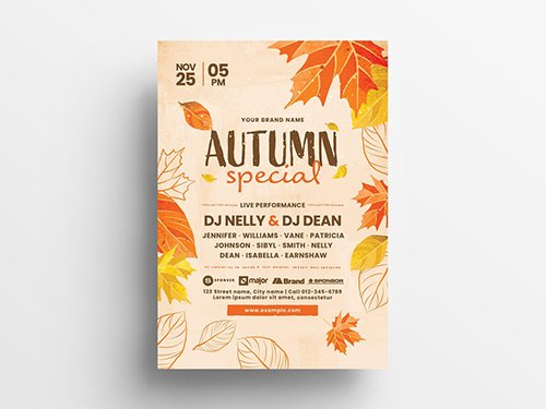 Autumn Event Flyer Layout 299565709