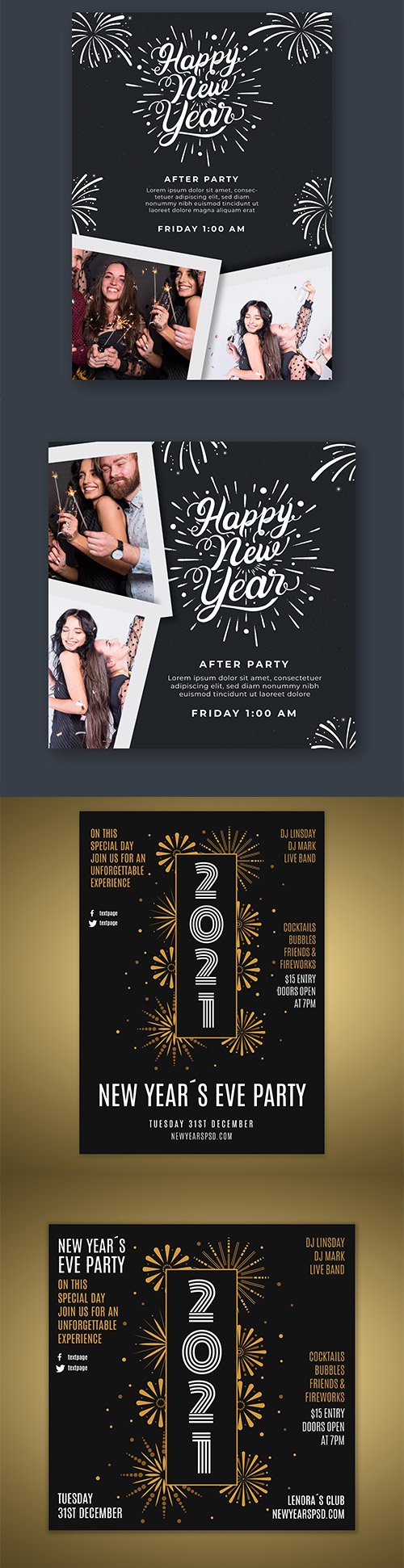 Flyer template for new years party