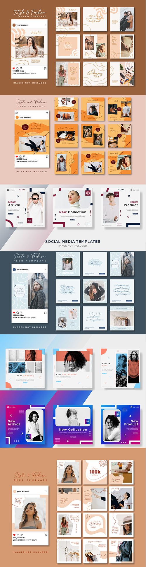 Abstract banners template social media post