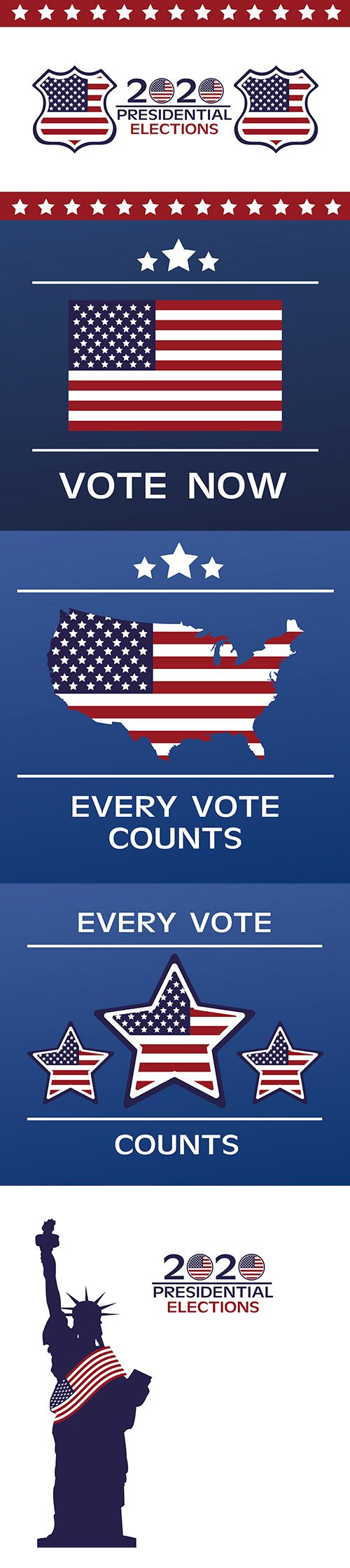 Usa elections day poster with flag in stars