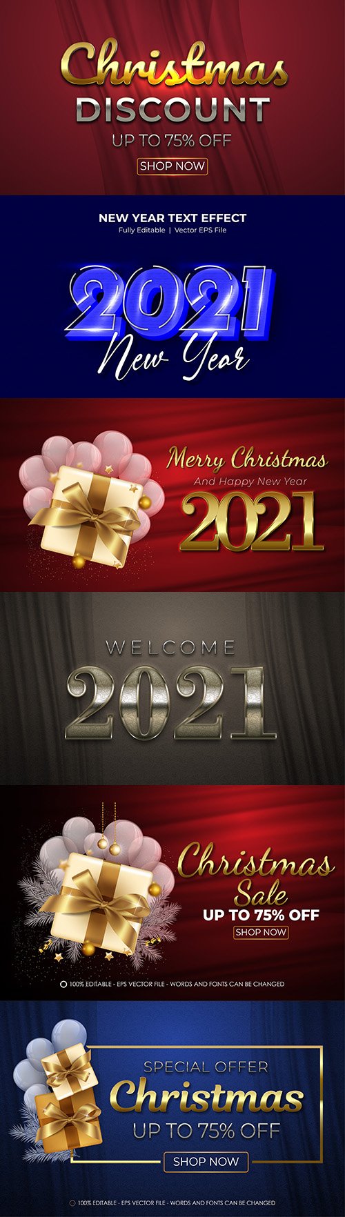 Christmas Editable font effect text collection illustration design