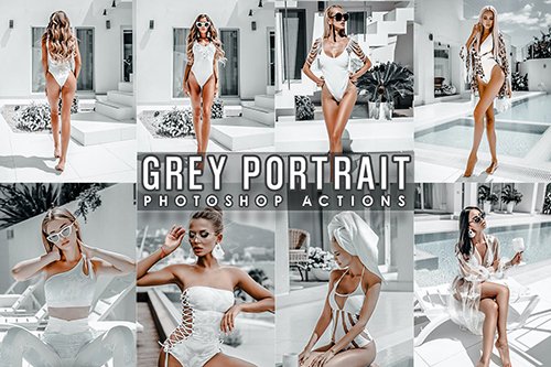 Moody Grey Portrait Photoshop Actions