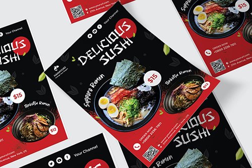 Japan Restaurant Poster PSD Template