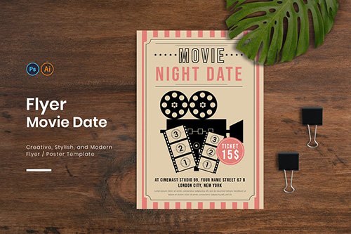 Movie Date Flyer PSD