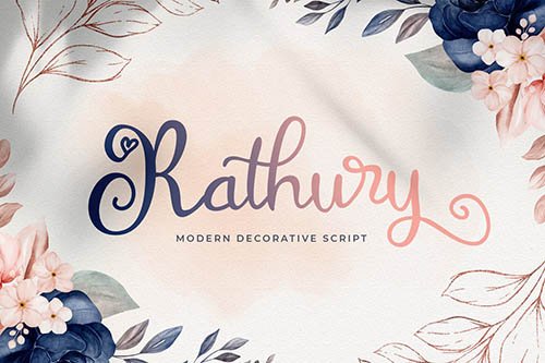 Rathury - Modern Decorative Script Font