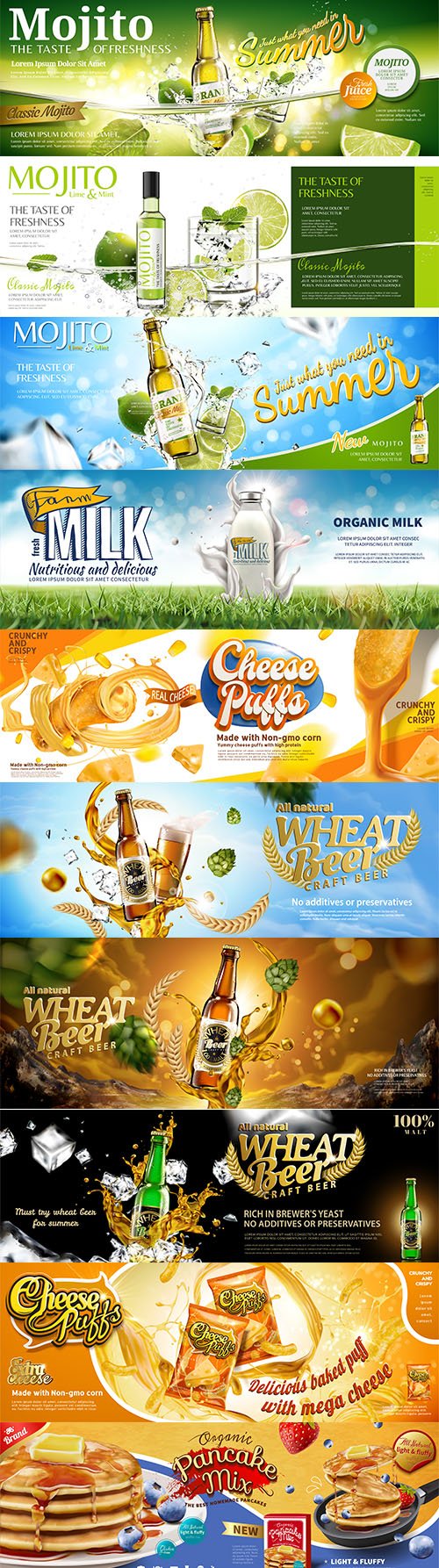 Food Banner ads backgrounds