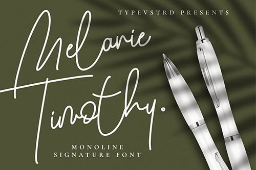 Melanie Timothy Monoline Signature Font