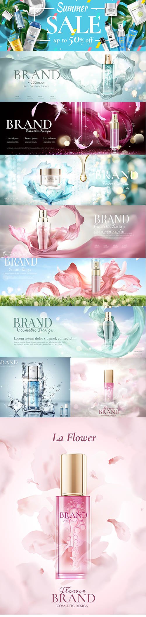 Cosmetic banner ads with bottle vol 2