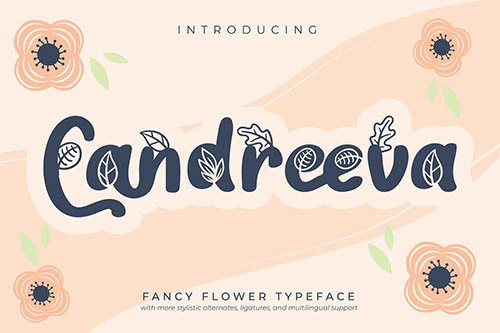 Candreeva | Fancy Flower Typeface Font